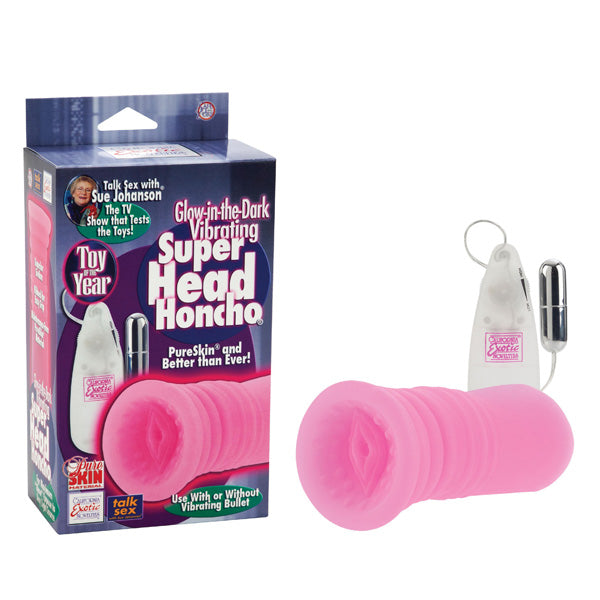 Sue Johanson Glow-in-the-Dark Vibrating Super Head Honcho - Pink