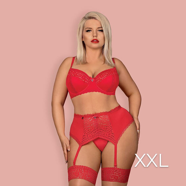 Obsessive - Jolierose 3-pcs set XXL - Red