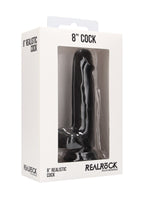 Real Rock Skin - Realistic Cock 8" With Scrotum (Black)