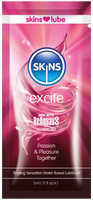 Skins Excite Tingling Water Based Lubricant - 5ml Foil