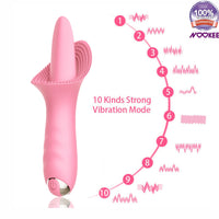 VIBRATOR - TONGUE CLITORIS G SPOT MULTI SPEED  - USB - FREE LUBE