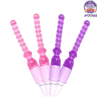 BUTT PLUG VIBRATOR - ANAL BEADS - SOFT SMOOTH FLEXIBLE JELLY + FREE BATTERIES & LUBE!