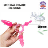 ANAL BUTT PLUG - THREE STYLES & SIZES IN ONE + FREE LUBE