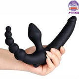 THREE HEADED VIBRATING STRAPLESS DILDO + FREE BATTERIES & LUBE