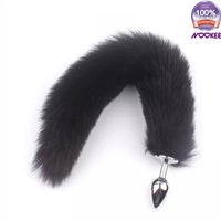 METAL ANAL BUTT PLUG WITH BUSHY FOX TAIL + FREE LUBE