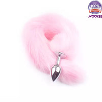 METAL ANAL BUTT PLUG WITH BUSHY FOX TAIL + FREE LUBE
