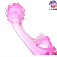 VIBRATOR MASSAGE WAND WITH G SPOT VIBRATOR & CLITORAL STIMULATOR - FREE BATTERIES + LUBE