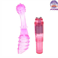 VIBRATOR MASSAGE WAND WITH G SPOT VIBRATOR & CLITORAL STIMULATOR - FREE BATTERIES + LUBE