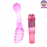 VIBRATOR MASSAGE WAND WITH G SPOT VIBRATOR & CLITORAL STIMULATOR - FREE BATTERIES + LUBE