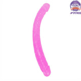 DOUBLE ENDED DILDO - MASSIVE 38CM FLEXIBLE SILICONE SEX TOY + FREE LUBE