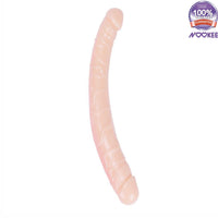 DOUBLE ENDED DILDO - MASSIVE 38CM FLEXIBLE SILICONE SEX TOY + FREE LUBE