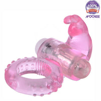 VIBRATING PENIS COCK RING - PINK RAMPANT RABBIT + FREE BATTERIES & LUBE