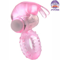 VIBRATING PENIS COCK RING - PINK RAMPANT RABBIT + FREE BATTERIES & LUBE