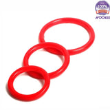 PENIS COCK RINGS - SET OF 3 - STRONG FLEXIBLE SILICONE + FREE LUBE