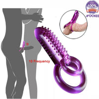 VIBRATING PENIS COCK RING WITH DOUBLE STRAP - STRONG VIBRATIONS + FREE BATTERIES & LUBE