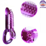 VIBRATING PENIS COCK RING WITH DOUBLE STRAP - STRONG VIBRATIONS + FREE BATTERIES & LUBE