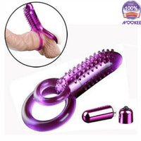 VIBRATING PENIS COCK RING WITH DOUBLE STRAP - STRONG VIBRATIONS + FREE BATTERIES & LUBE