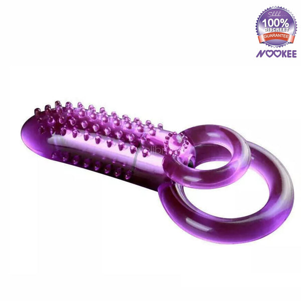 VIBRATING PENIS COCK RING WITH DOUBLE STRAP - STRONG VIBRATIONS + FREE BATTERIES & LUBE