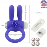 VIBRATING PENIS COCK RING - RABBIT EARS - SOFT SILICONE + FREE BATTERIES & LUBE
