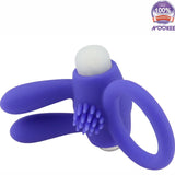 VIBRATING PENIS COCK RING - RABBIT EARS - SOFT SILICONE + FREE BATTERIES & LUBE