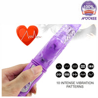 RAMPANT RABBIT VIBRATOR - 36 SPEEDS & PATTERNS - 10 INCH LENGTH + FREE LUBE & BATTERIES