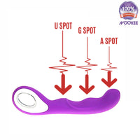 VIBRATOR - G, U & A SPOT VIBRATOR DILDO MASSAGER SEX TOY - USB + FREE LUBE