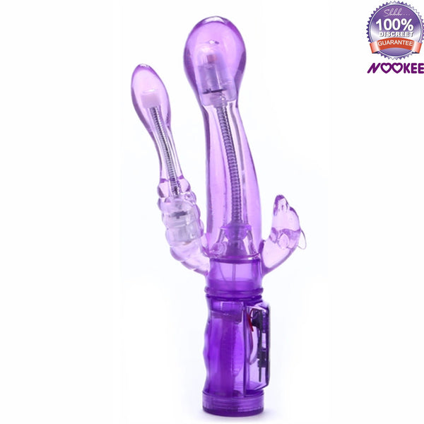 VIBRATOR - G SPOT, ANAL & CLITORAL MASSAGE DEVICE + FREE LUBE & BATTERIES