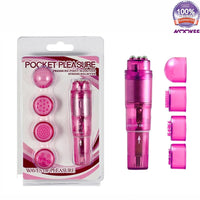 VIBRATOR & CLITORIS MASSAGER - 4 DIFFERENT HEADS + FREE LUBE