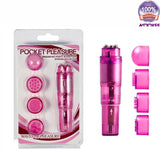 VIBRATOR & CLITORIS MASSAGER - 4 DIFFERENT HEADS + FREE LUBE