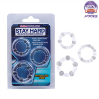 COCK RING SET - STAY HARD - ENHANCES ERECTION - FLEXIBLE SILICONE + FREE LUBE