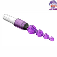 BUTT PLUG - VIBRATING BEADED ANAL POLE - FLEXIBLE + FREE BATTERIES & LUBE