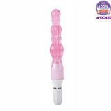 BUTT PLUG - VIBRATING BEADED ANAL POLE - FLEXIBLE + FREE BATTERIES & LUBE