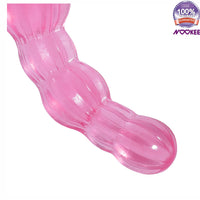 BUTT PLUG - VIBRATING BEADED ANAL POLE - FLEXIBLE + FREE BATTERIES & LUBE