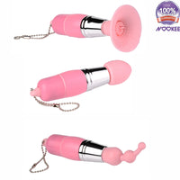 VIBRATOR MINI CLITORAL & G SPOT STIMULATOR - 3 HEADED + FREE LUBE & BATTERIES
