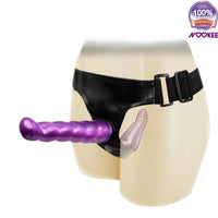 STRAP ON DOUBLE DILDO WITH HI QUALITY ADJUSTABLE BELT HARNESS + FREE LUBE