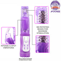 RAMPANT RABBIT VIBRATOR - 36 SPEEDS & PATTERNS - 10 INCH LENGTH + FREE LUBE & BATTERIES