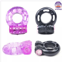 VIBRATING PENIS COCK RING - QTY 3 - MIXED COLOURS + FREE BATTERIES & LUBE